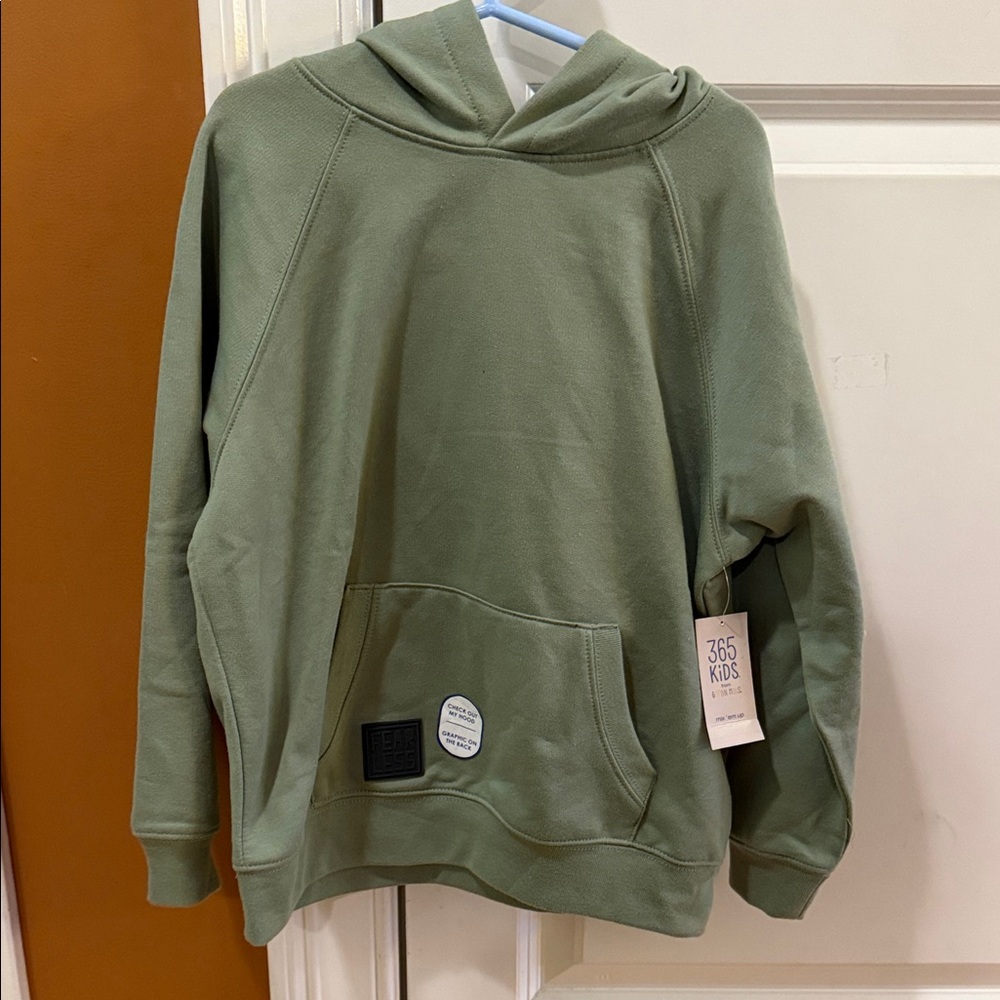 Kids Soft Green Hoodie with Front Pockets